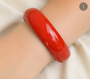 Glossy Red Resin Bangle for Women