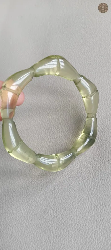 Handcrafted Translucent Green Resin Bracelet for Women