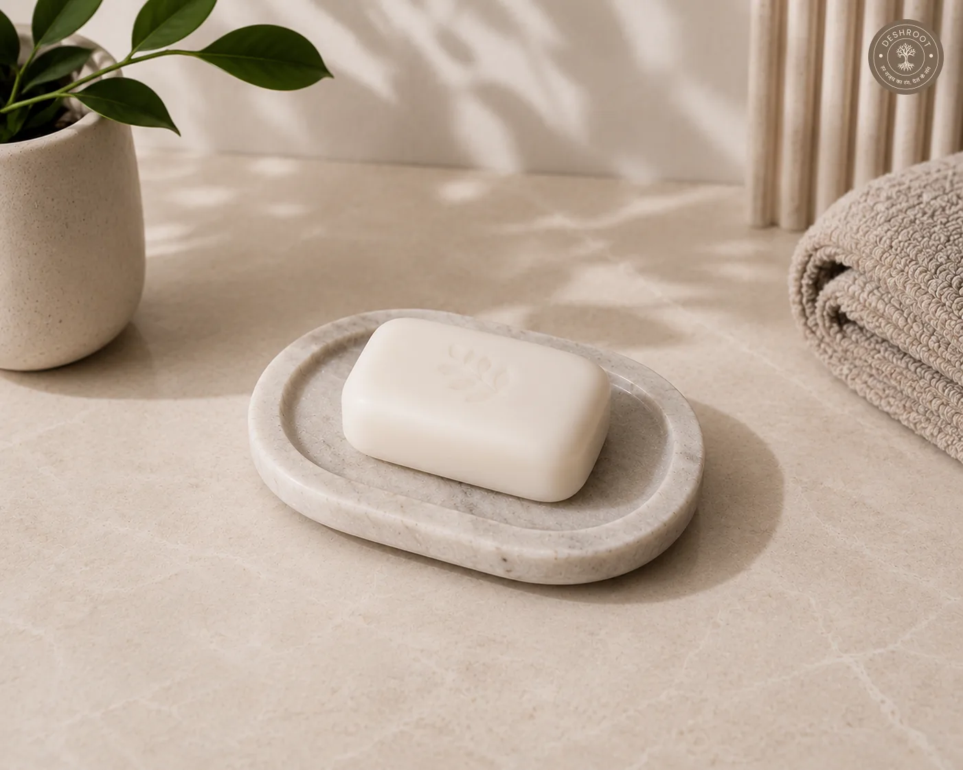 Premium Makrana Marble Oval Soap Dish