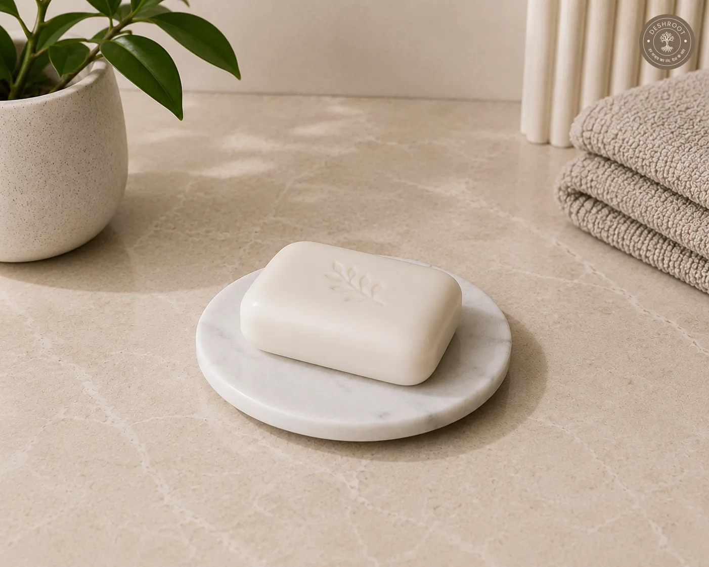 Premium Makrana Marble Round Soap Dish