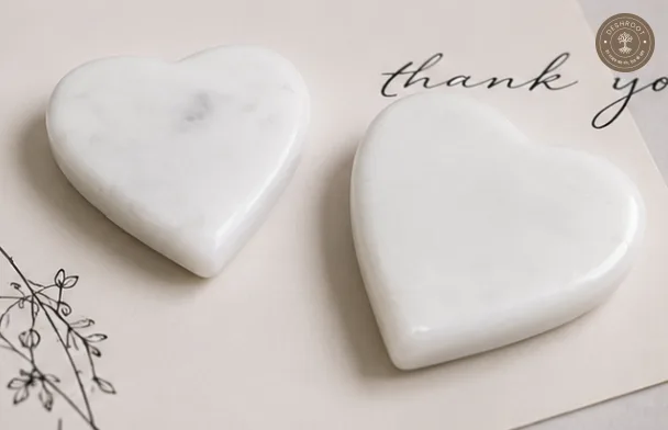 Agra Marble Inlay Saar Marka Marble Heart Paper Weight Set