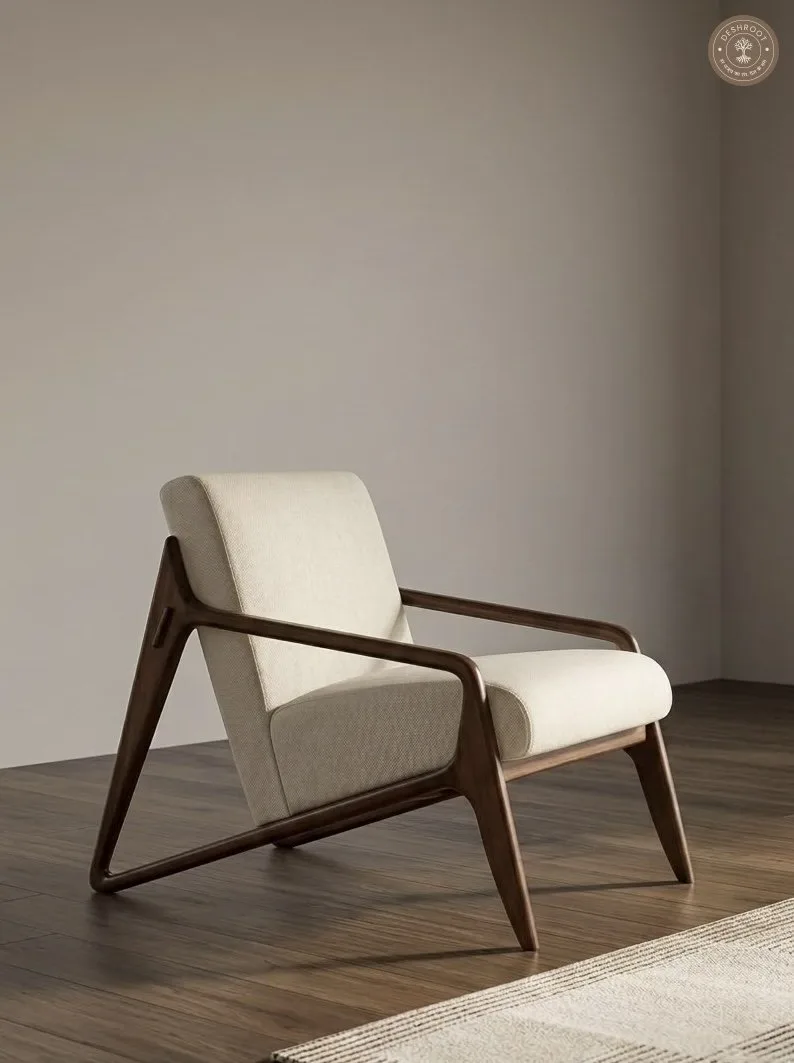 Ashu Chair – Contemporary Solid Wood Accent Lounge Chair