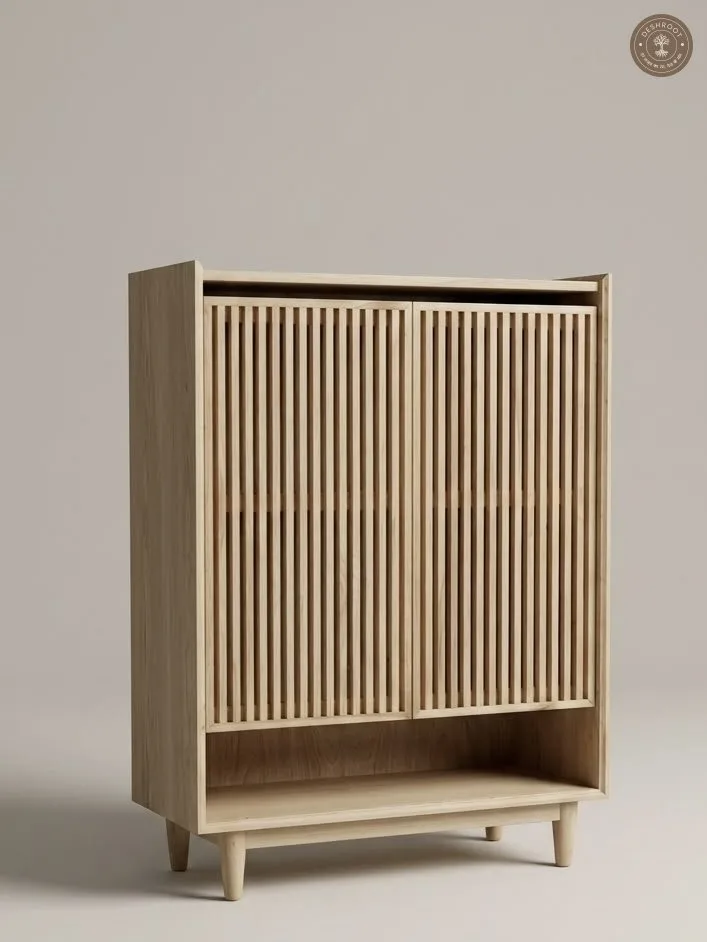 Kyoto Slatted Wooden Cabinet