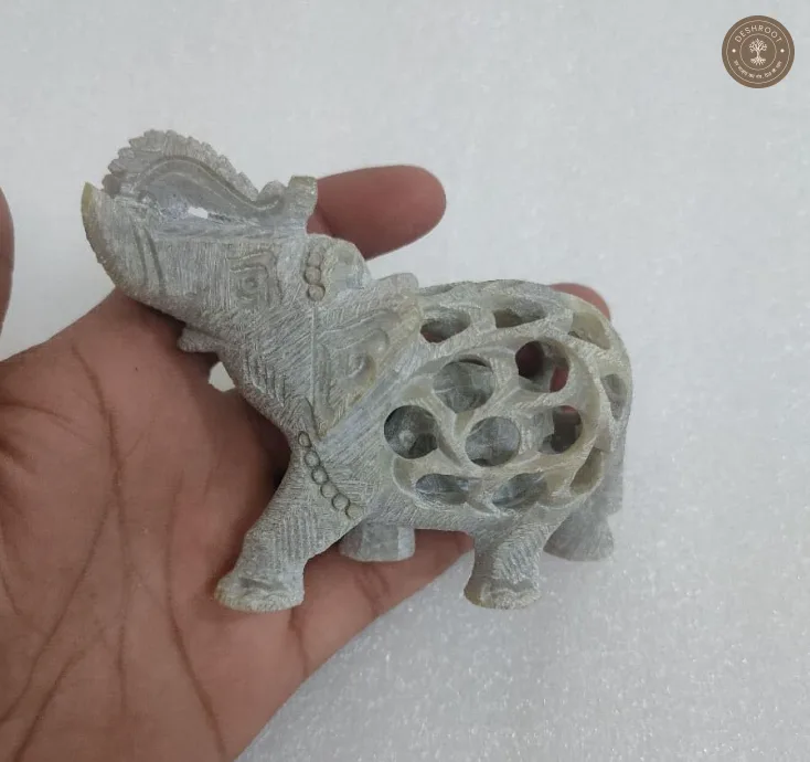 Handcrafted White Marble Elephant Showpiece