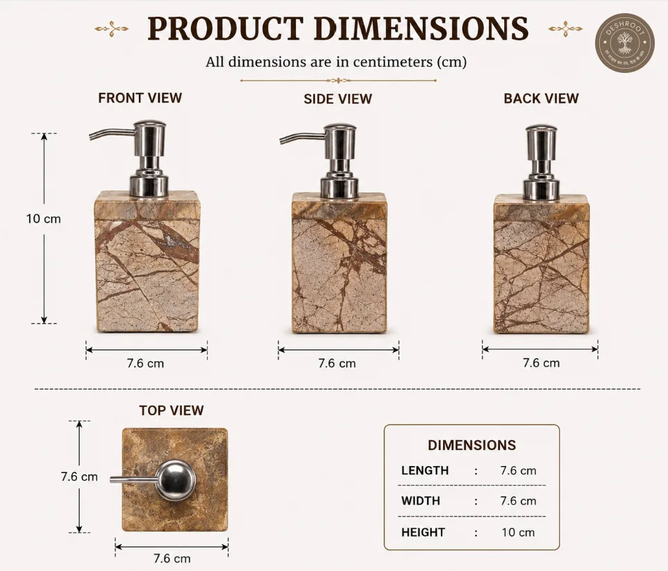 Premium Brown Marble Soap Dispenser