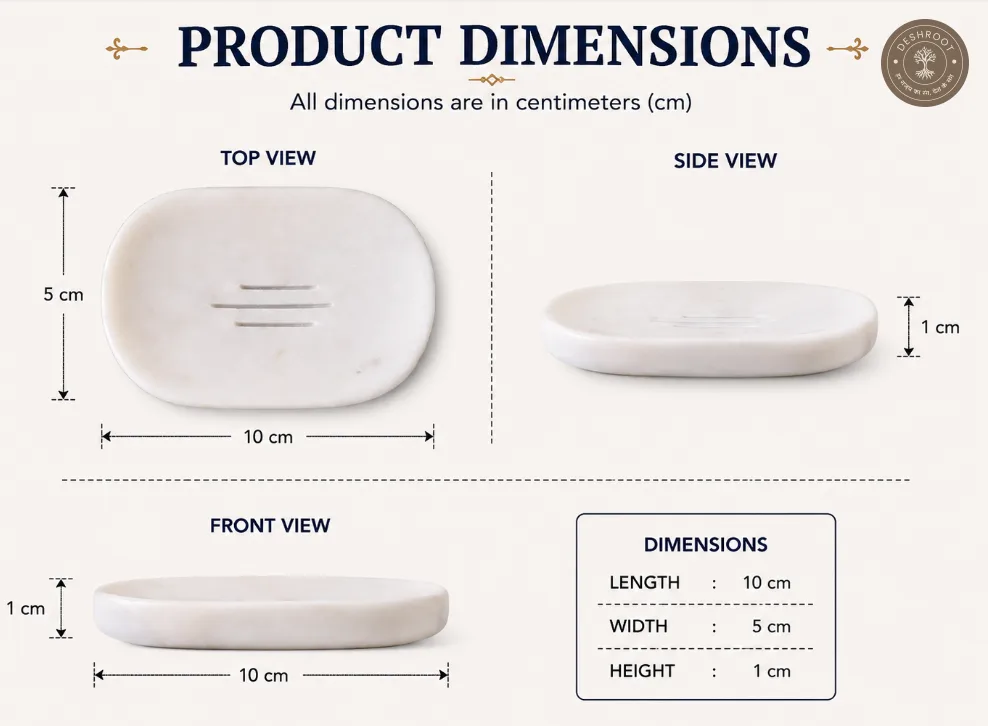 Handcrafted Makrana Oval Marble Soap Dish