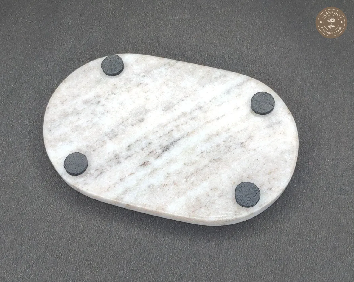 Premium Makrana Marble Oval Soap Dish