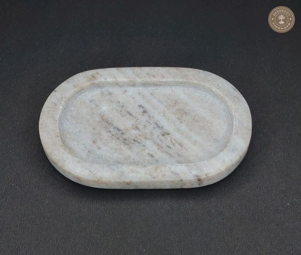 Premium Makrana Marble Oval Soap Dish