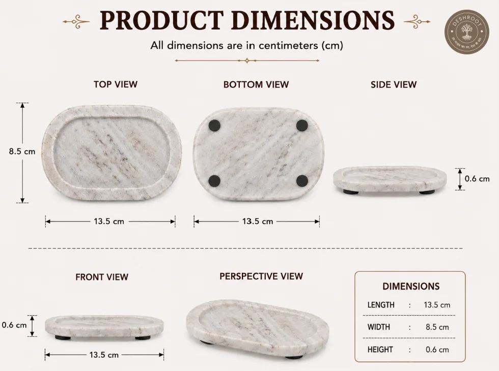 Premium Makrana Marble Oval Soap Dish