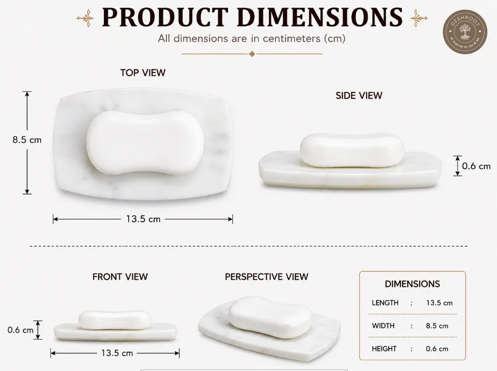 Premium Makrana Marble Curved Soap Dish