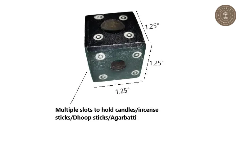 Agra Marble Inlay Black Marble Agarbatti & Tealight Holder