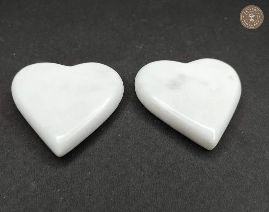 Agra Marble Inlay Saar Marka Marble Heart Paper Weight Set