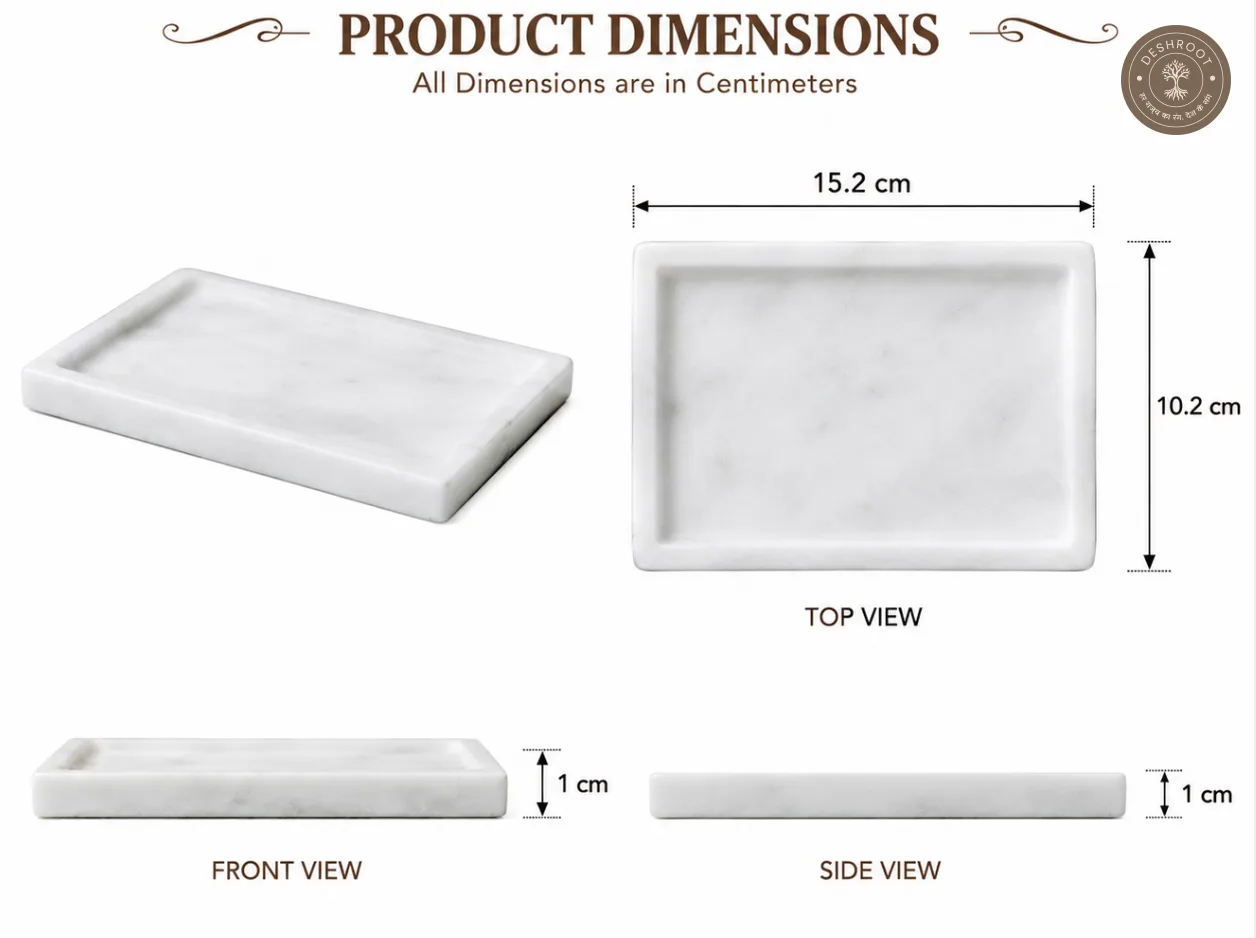 Premium Agra Marble Craft Vanity Tray