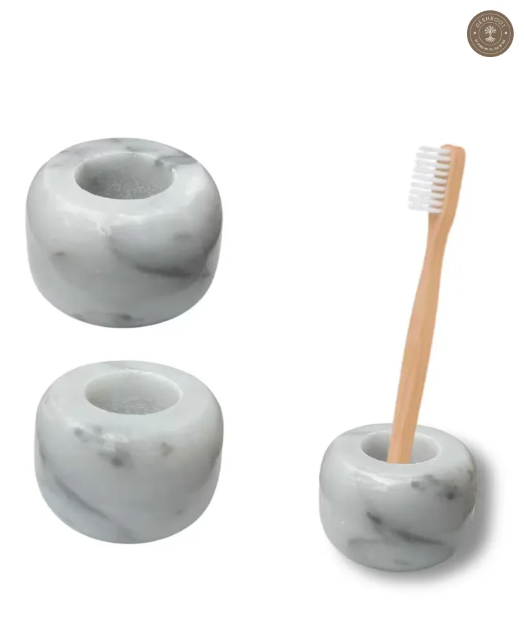 Agra Natural White Marble Multi-Purpose Holder - Pack of 2