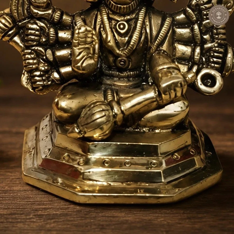 Handcrafted Brass Panchmukhi Hanuman Idol