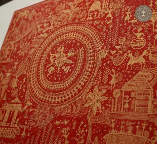 Warli Art – Traditional Indian Folk Art Acrylic Painting on Canvas