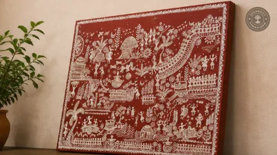 Warli Painting – Traditional Indian Folk Art Acrylic Artwork on Canvas