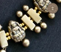 Gold Terracotta Necklace with Matching Jhumkas