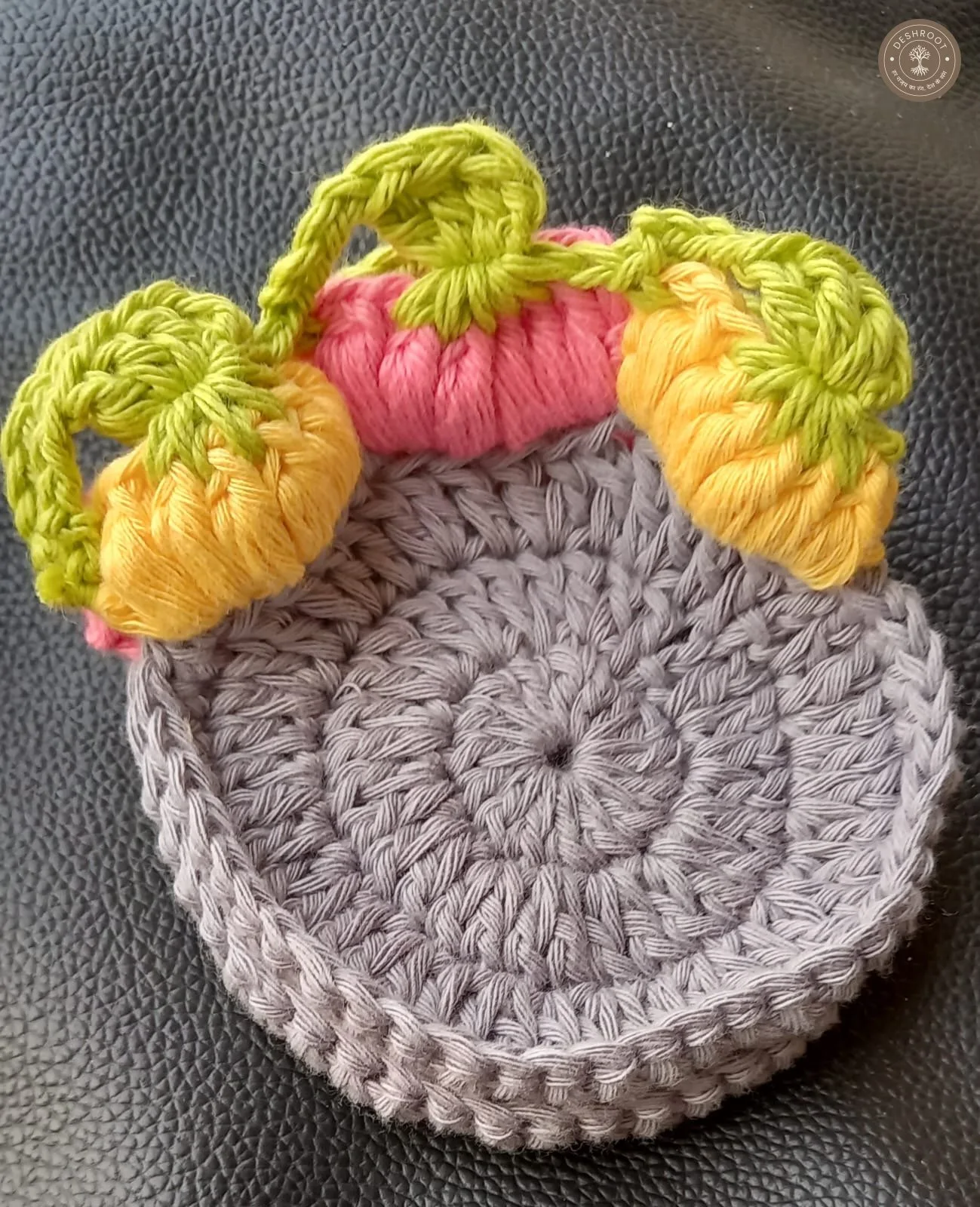 Handcrafted Pumpkin Crochet Tea Coaster