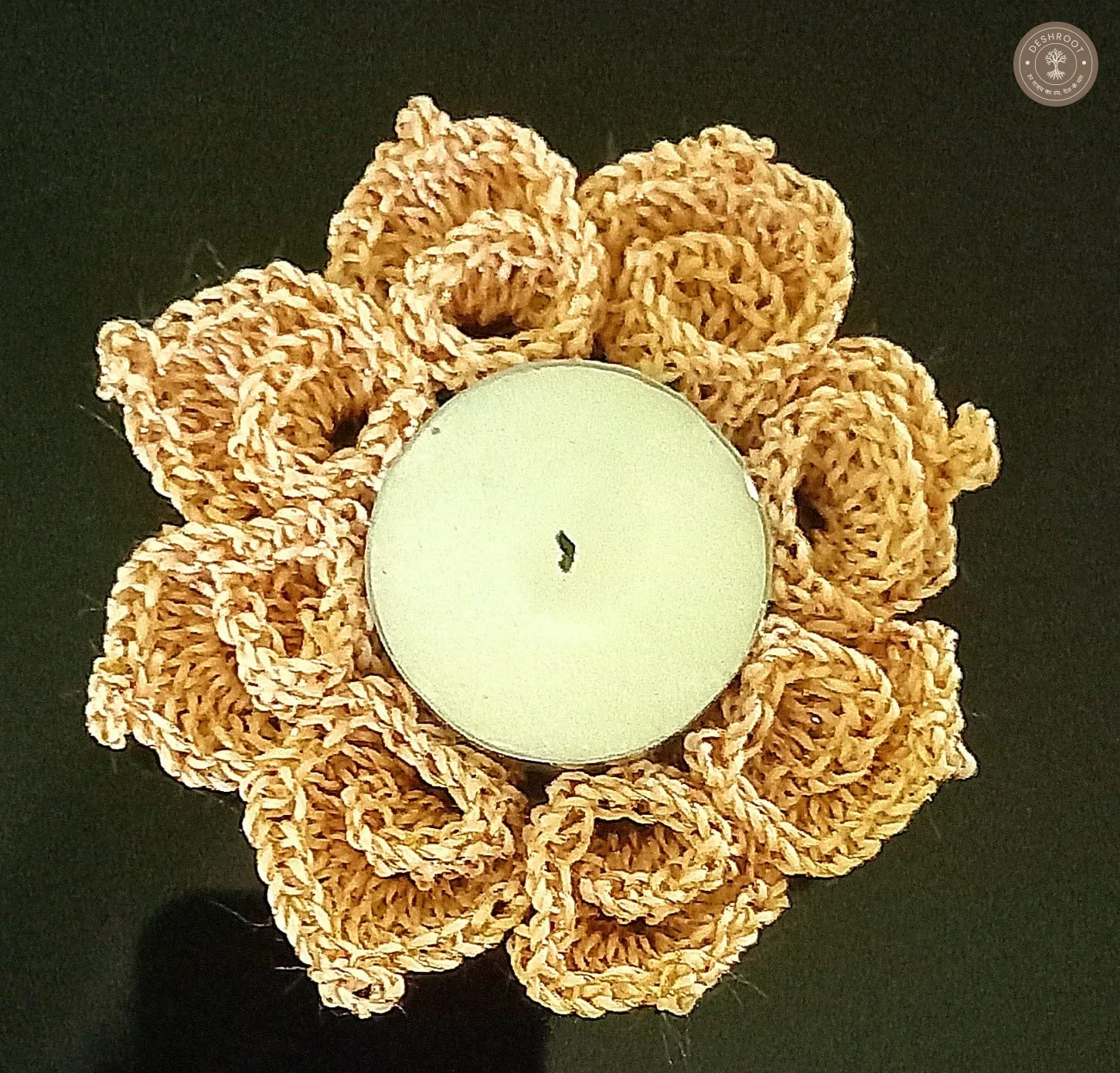 Handcrafted Crochet Flower Diya