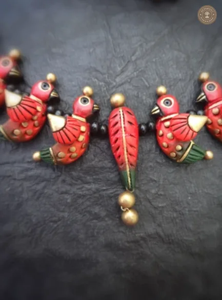 Yaazhini Terracotta Necklace | Handcrafted Tamil Nadu Terracotta Jewellery