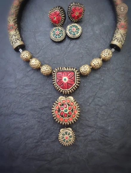 Kala Terracotta Necklace | Handcrafted Tamil Nadu Terracotta Jewellery