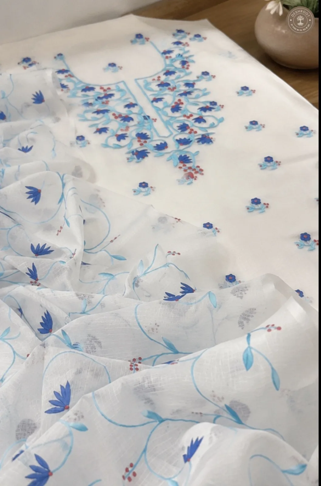 Kota Floral Printed Dress Material – Traditional Rajasthan Craft