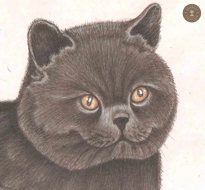 Midnight Majesty – Black Cat Portrait | Original Bikaner Miniature Painting