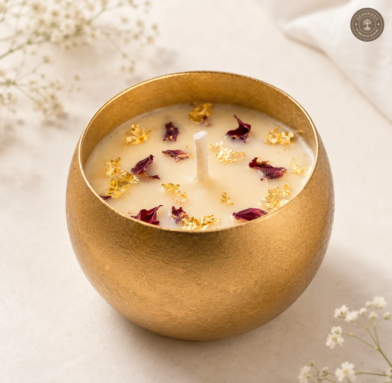 Luxury Gold Peony Scented Candle Gift Set (Pack of 2 or 4) – 6 cm Mini