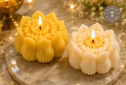 Raksha Bandhan Premium Gift Hamper - Decorative Urli Candle, 2 Floral Candles & Ferrero Rocher Chocolates