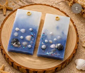 Handmade Ocean Wax Tablets (Pack of 2) – Sea Shell & Pearl Design – Scented Wardrobe Freshener