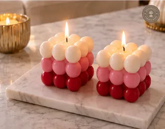 Bubble Cube Candles – Aesthetic Decorative Scented Wax Candles for Home Décor