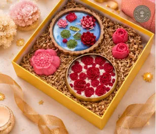 Luxury Lotus Garden Candle Gift Box Set – Handcrafted Soy Wax Floral Candles
