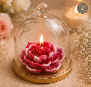 Lotus Flower Decorative Candle – Handcrafted Floral Candle for Home Décor