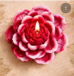 Lotus Flower Decorative Candle – Handcrafted Floral Candle for Home Décor