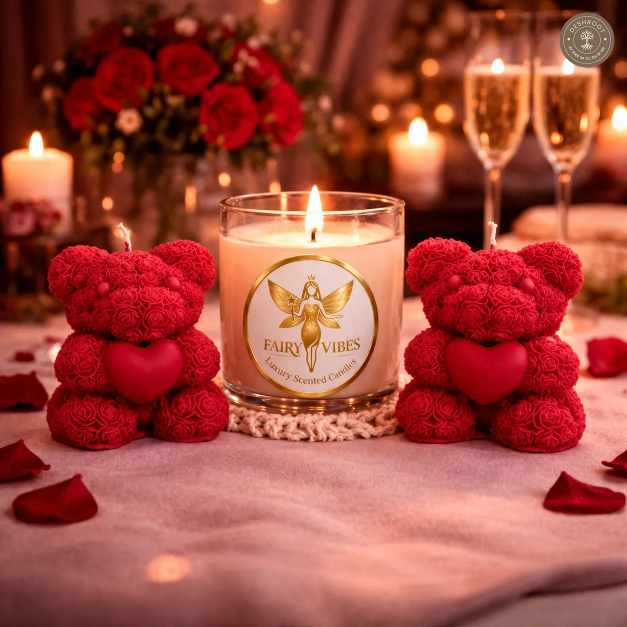 Multi Love Teddy Bear Decorative Scented Candle