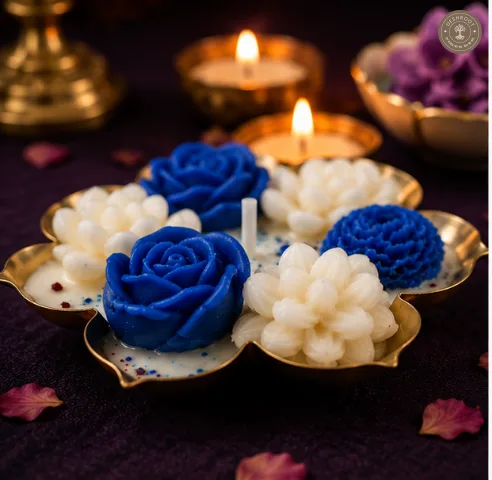 Handcrafted Floral Urli Candle for Home Décor & Gifting – 11.4 cm Diameter