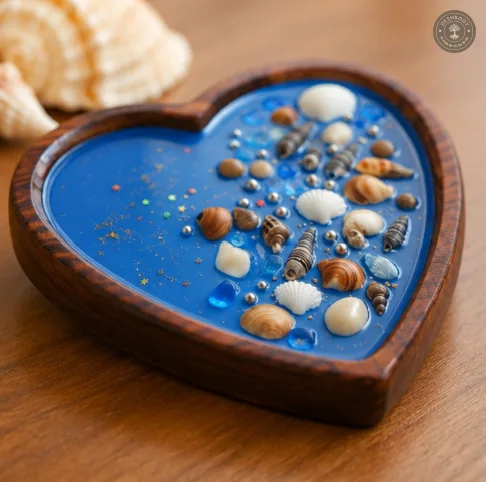 Blue Ocean Shell Heart Decorative Scented Candle