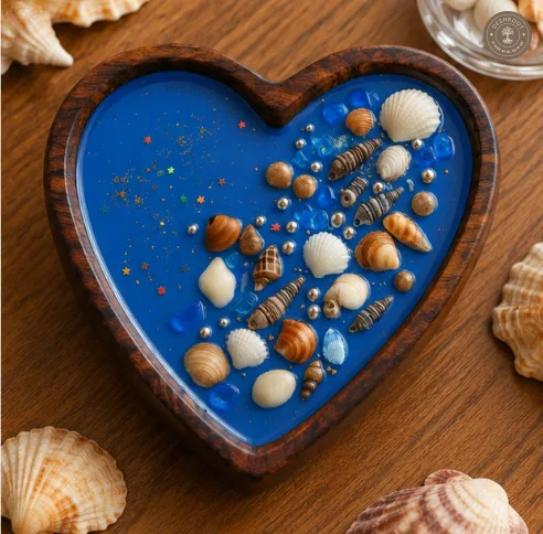 Blue Ocean Shell Heart Decorative Scented Candle