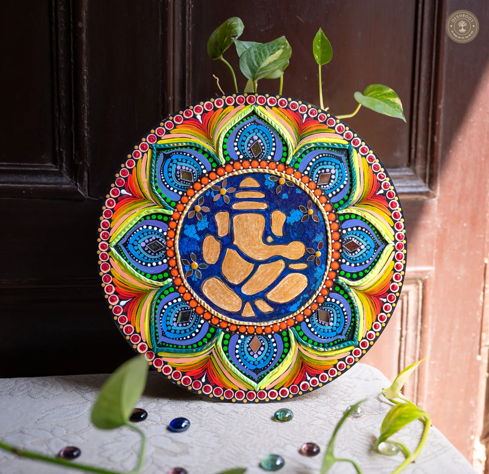 Ganpati Indradhanush Mandala + 2 Free Tealight Candles