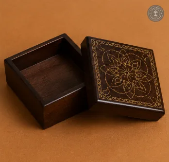 Mandala Heritage Wooden Tea Coaster Box