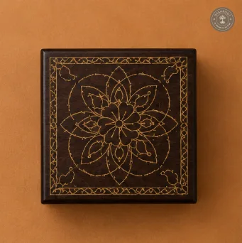 Mandala Heritage Wooden Tea Coaster Box