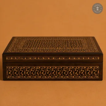Royal Arabesque Handcrafted Wooden Tea Coaster Box