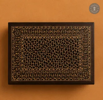 Royal Arabesque Handcrafted Wooden Tea Coaster Box