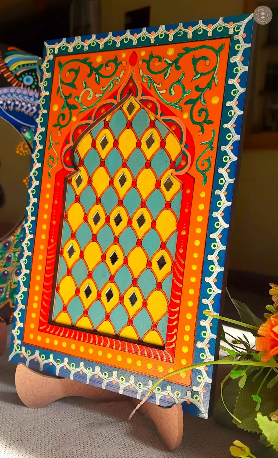 Jharokha wall art and candle holders combo