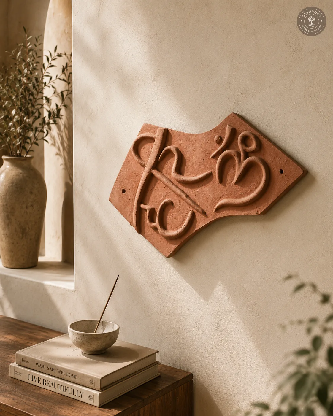 Handcrafted Terracotta Abstract Wall Art – Traditional Rajasthani Design