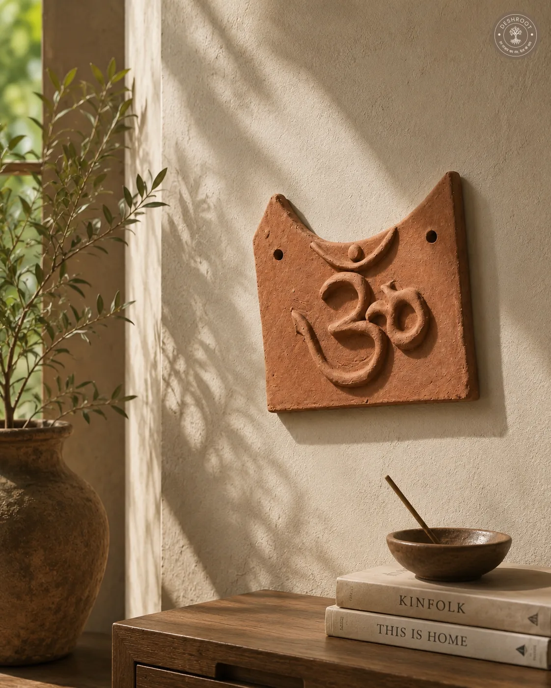 Handcrafted Terracotta Om Wall Art