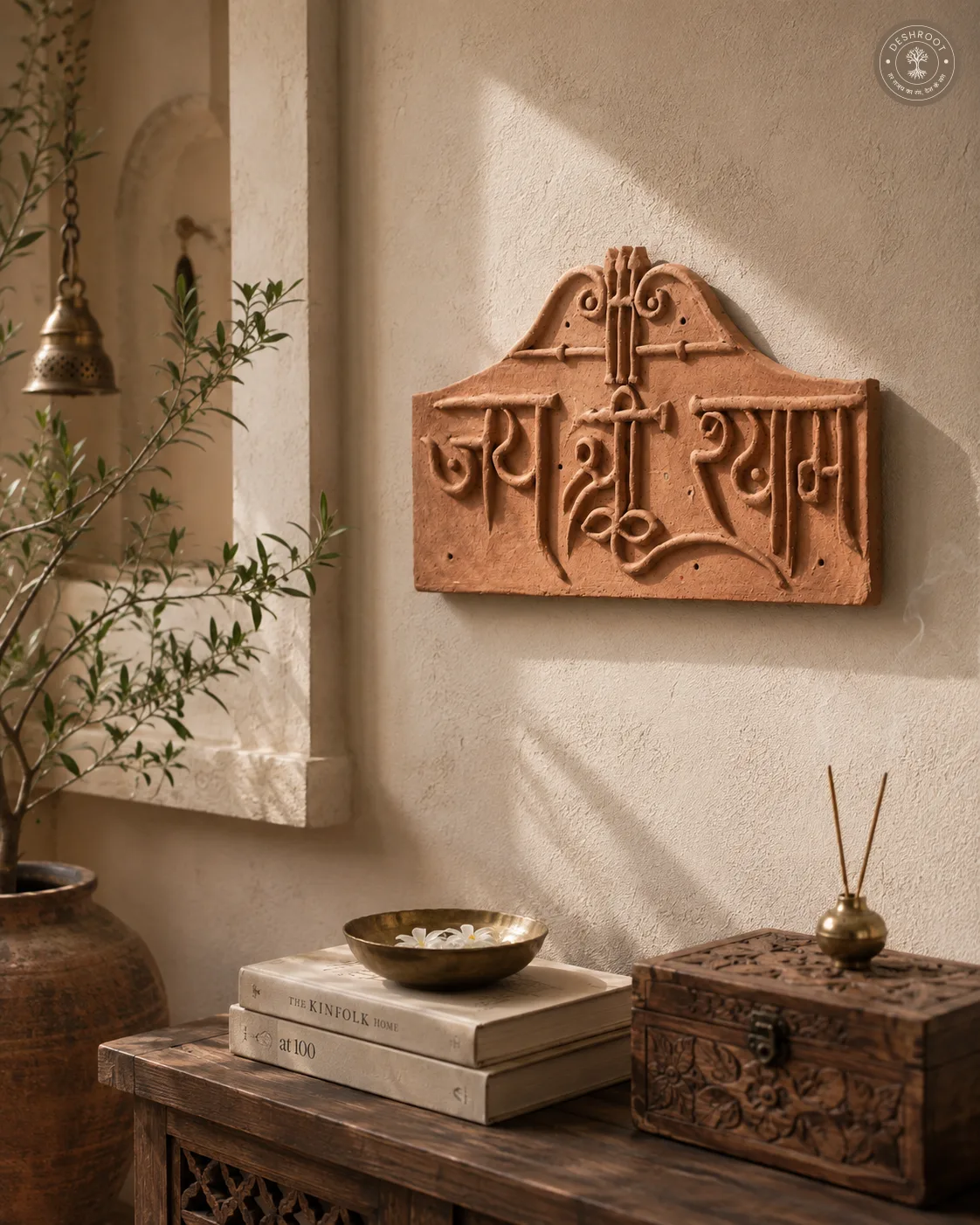 Rajasthani Handcrafted Om & Floral Wall Plaque