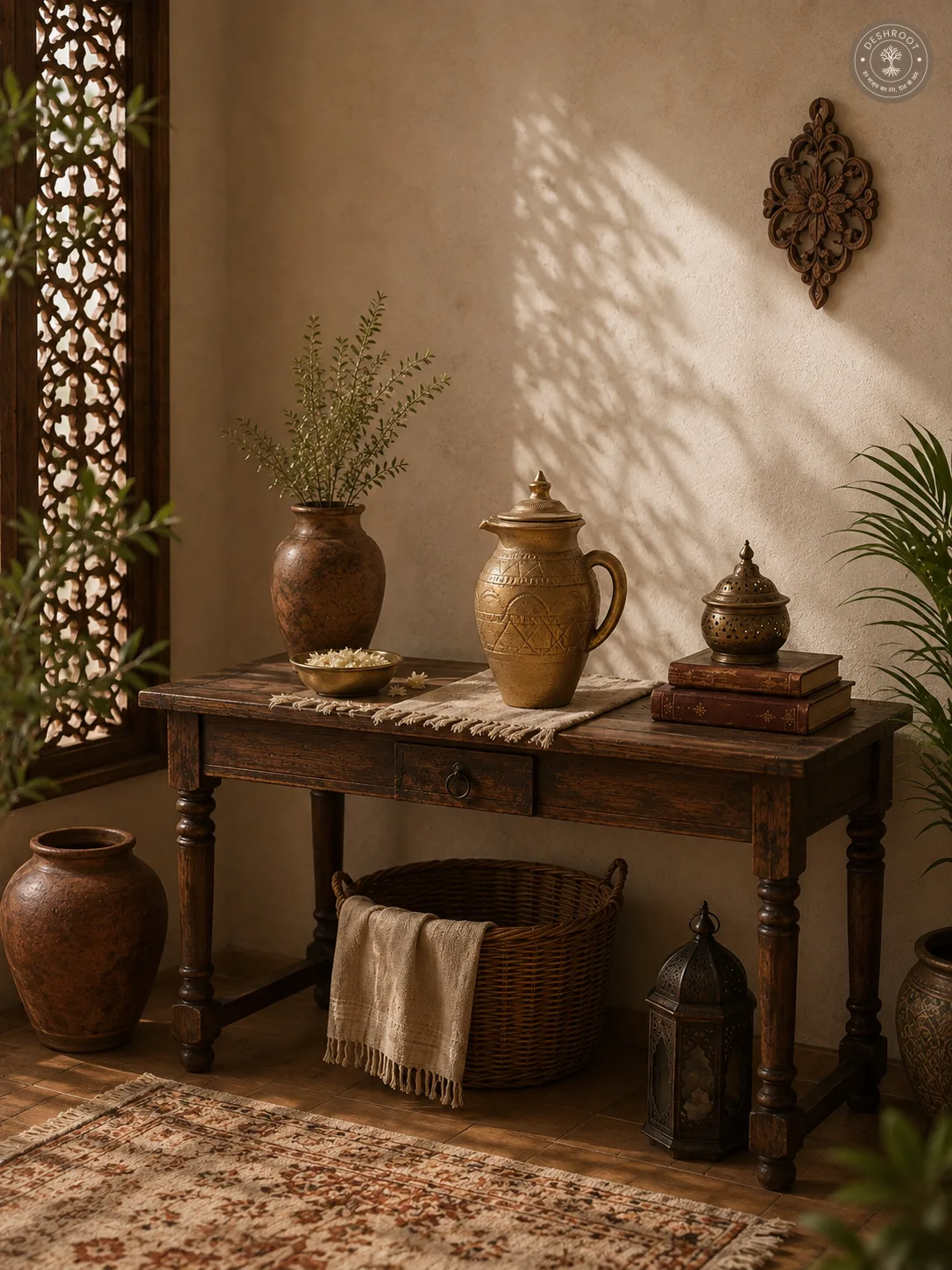 Rajasthani Handcrafted Terracotta Lidded Pitcher