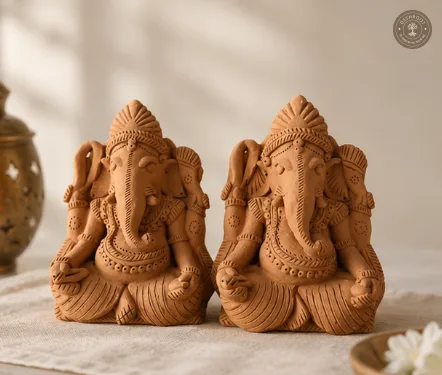 Rajasthani Handcrafted Terracotta Ganpati Sculpture